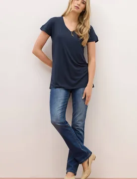 Women's Tall Premium V-Neck Modal T-Shirt in Blue Size: 22-24 - Blue - Size: 22-24 - Long tall sally - FashionsVida