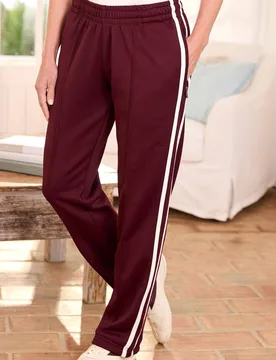 Women's Track Pant 27" inside leg in Wine Size: XL - Wine - Size: XL - Cotton Traders - FashionsVida