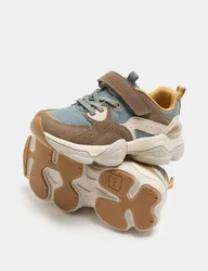 Kids' Chunky Suede Trainers (4 Small - 2 Large) Blue Mix male