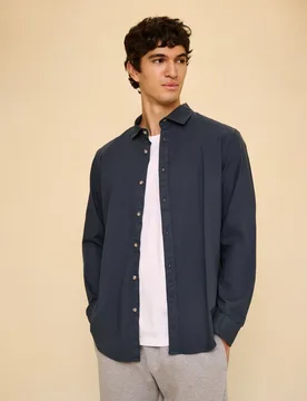 Camisa manga larga para hombre lisa garment dyed - Easy Wear - FashionsVida