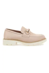 Mocassini Beige con Suola a Contrasto Bianca BL602915 38