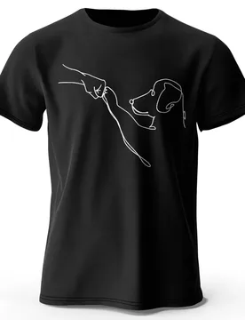 Doggy Friend Print Modern Minimalist Casual T-Shirt, Lightweight Round-neck Short-sleeved Top, Suitable for Both Men and Women F - Aliexpress - FashionsVida