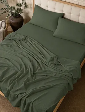Juego de ropa de cama de unicolor HONEYMOON de 3/4 piezas (3 piezas = 1 sábana ajustable + 1 sábana plana + 1 funda de almohada, 4 piezas = 1 sában - Shein - FashionsVida