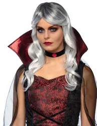 Gewellte Halloween-Perücke für Erwachsene Grau - female
