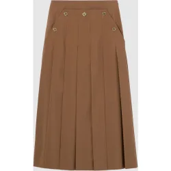 Falda midi plisada estilo marinero