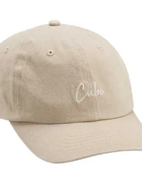 Cappellino Con Visiera 6 Panel Washed Beige - CUBE - FashionsVida