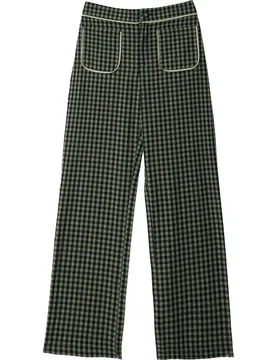Pantalónes rectos de mujer con cierre de cremallera y goma en cinturilla trasera - The-Are - FashionsVida