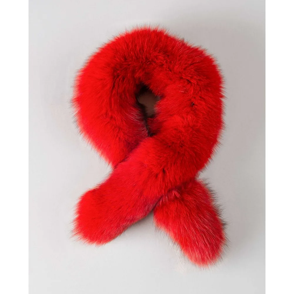 Cuello de pelo de zorro en color - De la Roca - FashionsVida