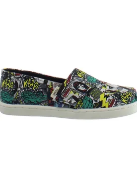 Childrens Unisex Classic Marvel Print Multicolor Kids Plimsolls - Multicolour Canvas - Size Uk 4 Infant - TOMS - FashionsVida