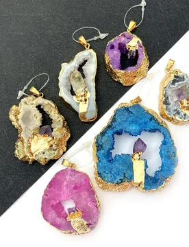 Fashion Crystal Pendant Necklace Irregular Shape Natural Stone Multicolor Jewelry DIY Making Necklace Bracelet Accessories Charm - Aliexpress - FashionsVida
