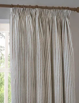 Hebden Pure Cotton Striped Curtains Brown Mix - YARD - FashionsVida
