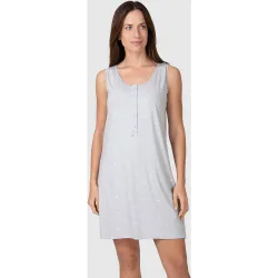 Camisón corto de mujer sin mangas con detalle en escote