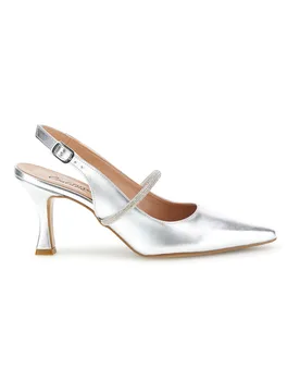 Scarpe slingback argento a punta con cinturino 8330 38 - PITTARELLO COUTURE - FashionsVida