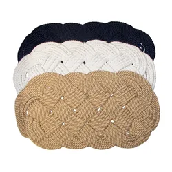 Oval Braided Mat White 470 x 250 mm unisex