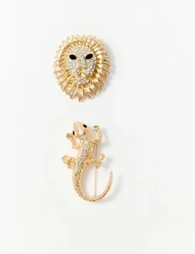Sfera - Set 2 broches leon brillos - Sfera - FashionsVida