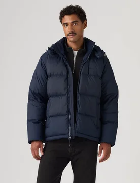 Fit Padded Hooded Puffer Jacket Navy male - Levi's - FashionsVida