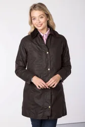 Hannah Womens Long Wax Jacket - - Size: 16