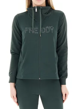 Felpa con coulisse VERDE SCURO S - Freddy - FashionsVida
