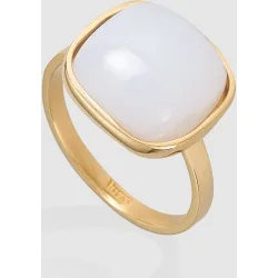 Anillo de oro amarillo y calcedonia Luzz