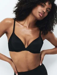 Body Soft™ Wired Plunge T-Shirt Bra A-E Black female