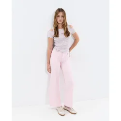 Pantalón recto de mujer con bolsillos frontales