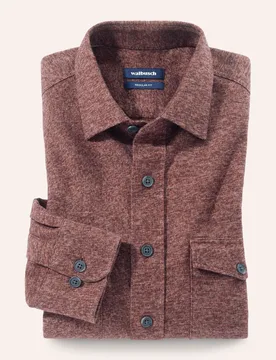 Strukturiertes Flanell-Hemd, Regular Fit#noch offen: Größenlauf, Farbe Rot, 38, dezente 2-Farbigkeit Kent-Kragen Herren - Walbusch - FashionsVida