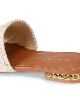 Sandalias planas de mujer Woven flat en tejido y tacón decorado - Kurt Geiger - FashionsVida