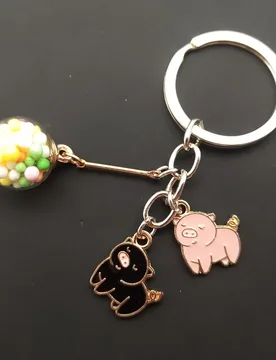 Korea cute piggy charm keychain enamel car pendant cute piggy jewelry kids small gifts couple key ring bag accessories - Aliexpress - FashionsVida