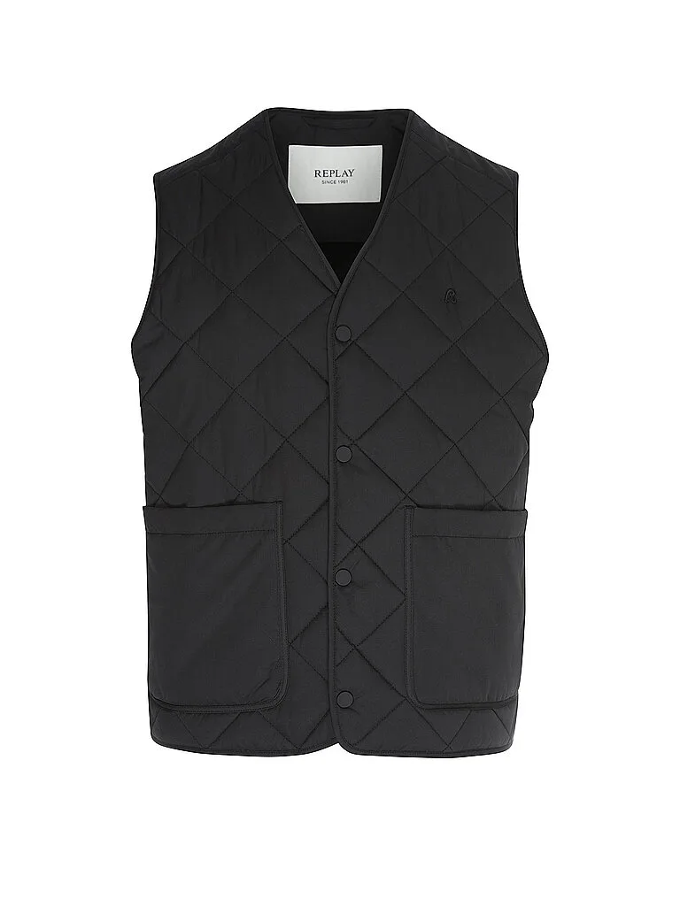Steppgilet schwarz L Herren - Replay - FashionsVida