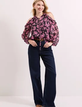 Women's Floral Ruffle Detail Printed Chiffon Top Size: 10 - Floral - Size: 10 - Dorothy perkins - FashionsVida