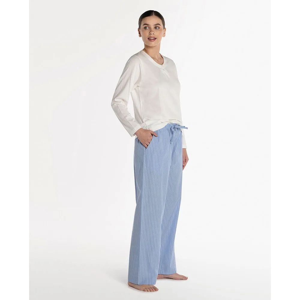 Punto - Pijama de mujer de algodón - Punto Blanco - FashionsVida
