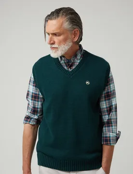 Chaleco de punto con cuello de pico - Altonadock - FashionsVida