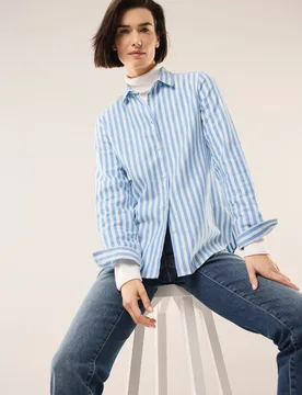 Hemdbluse aus Thermoflanell, #normale Größen, Farbe Blau, 50, weich & wärmend reine Baumwolle Damen - Walbusch - FashionsVida
