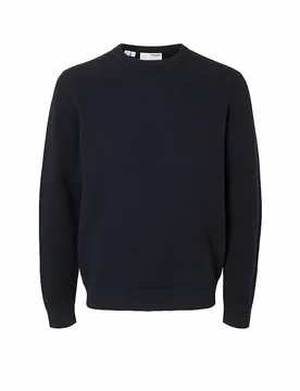 Pullover SLHROSS azul oscuro S - Selected - FashionsVida