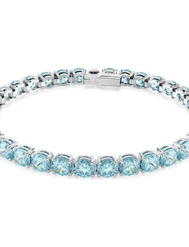 Braccialetto Matrix Tennis, Taglio Round, Blu, Placcato rodio S - Swarovski - FashionsVida
