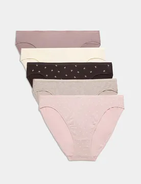 Pk Cotton Modal High Leg Knickers Dark Brown female - M&S - FashionsVida