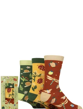 Mens and Women's 3 Pair It's an Insects World Bamboo Gift Boxed Socks Insects 3-7 UK - Multi Coloured - Size: 3-7 UK - Shared Earth - FashionsVida