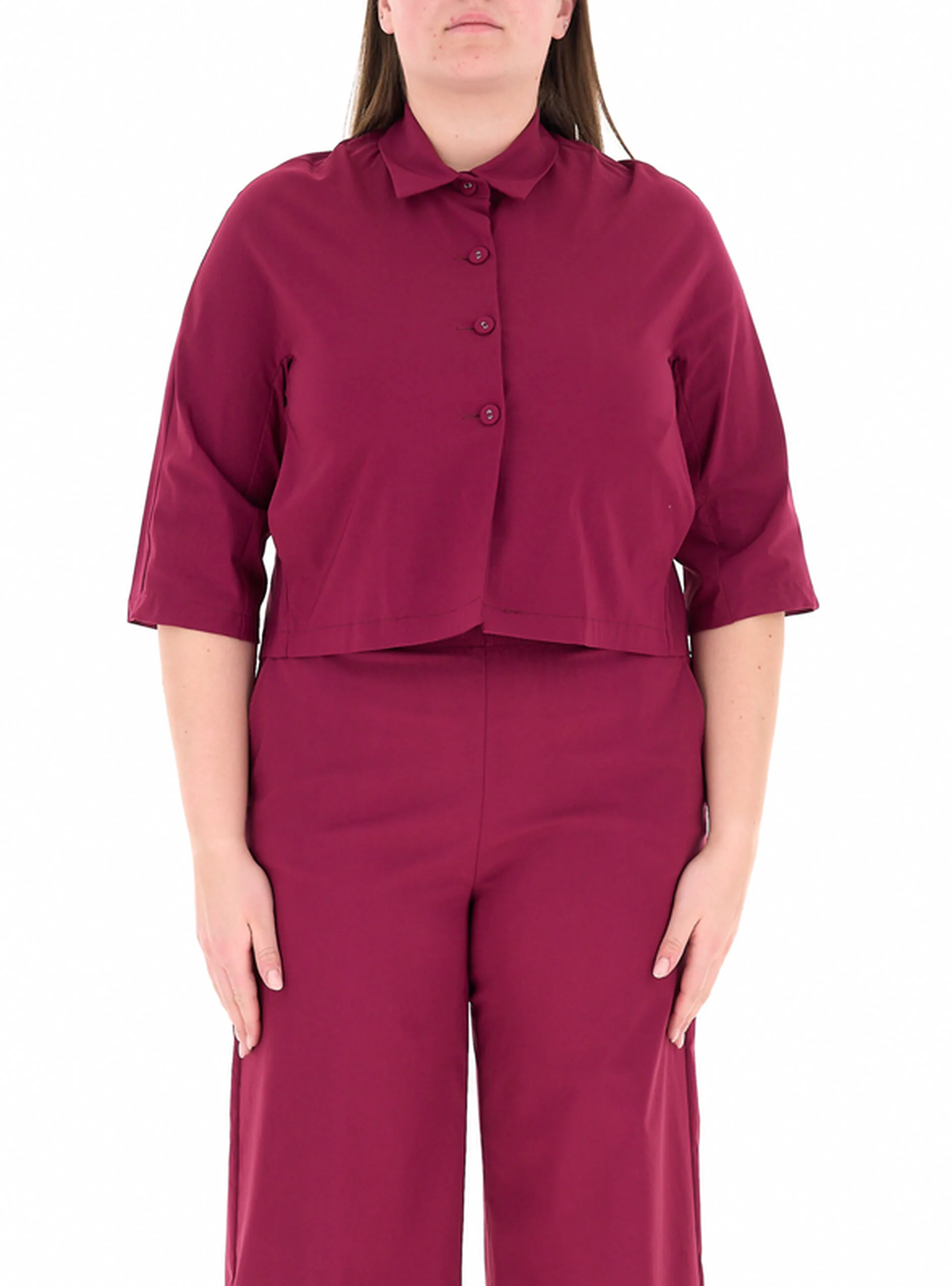 Blusa misto viscosa BORDEAUX M - JURERE - FashionsVida