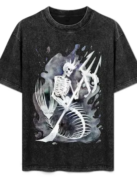 Mermaid skeleton T-Shirt Casual Simple Design Short Sleeve Shirt - Aliexpress - FashionsVida