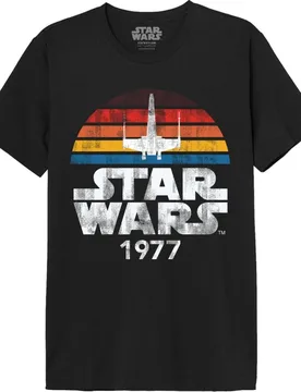Disney T-Shirt - 1977 - Millennium Falcon - S bis 5XL - für Männer - Größe 5XL - schwarz - Lizenzierter Fanartikel - Männer - male - Star Wars - FashionsVida