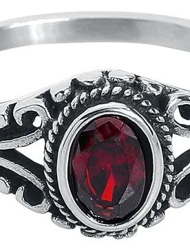Gothic Ring - Ruby - für Damen - silberfarben - Frauen - female - etNox - FashionsVida