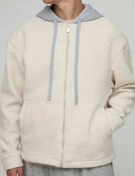 Herren Oversized Kapuzen-Overshirt aus gebürstetem Stoff Stone Größe Medium - boohooMAN - FashionsVida