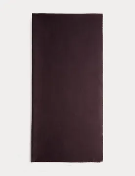 Plain Lightweight Scarf Aubergine female - M&S - FashionsVida