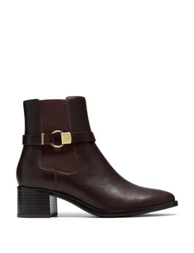 Wrenn Buckle Leather Ankle Boots Dark Brown female - Clarks - FashionsVida