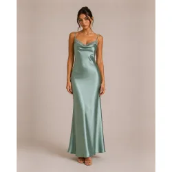Vestido de mujer satinado tirantes
