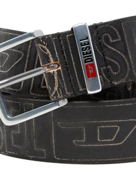 Cinturón de hombre de 4 cm de piel con logo - Diesel - FashionsVida