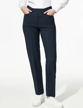 Koffer-Schlupfhose, Regular Fit#normale Größen#Kurzgrößen, Farbe Blau, 36, knitterunempfindlich bequemer Bund Damen - Walbusch - FashionsVida