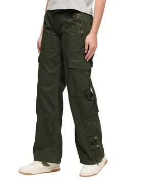 Pantaloni Cargo Vintagre Lr Elastic Surplus Goods Olive Green 28 - Superdry - FashionsVida