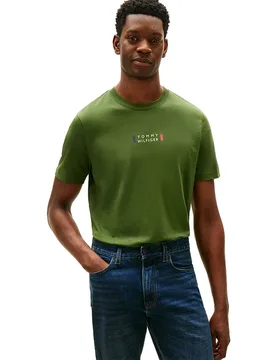 T-shirt à Manches Courtes Brand Love Small Center Mountain Pine M - Tommy hilfiger - FashionsVida