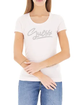 T-shirt girocollo ROSA CHIARO S - Guess - FashionsVida